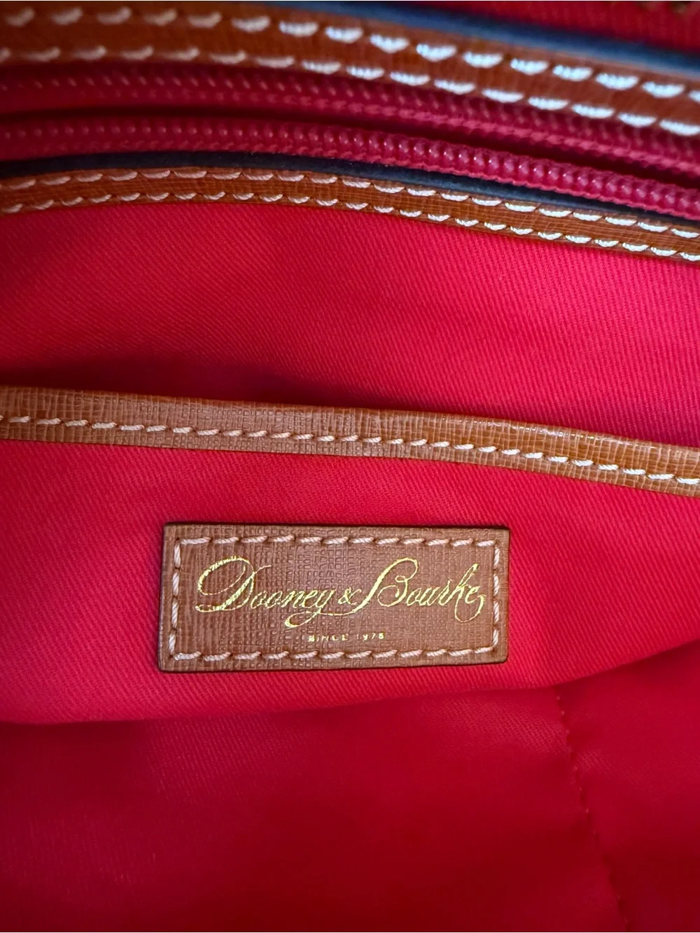 Dooney & Bourke Purse Marigold Yellow Gold Tote Bag Brown Leather Trim Red NWOT